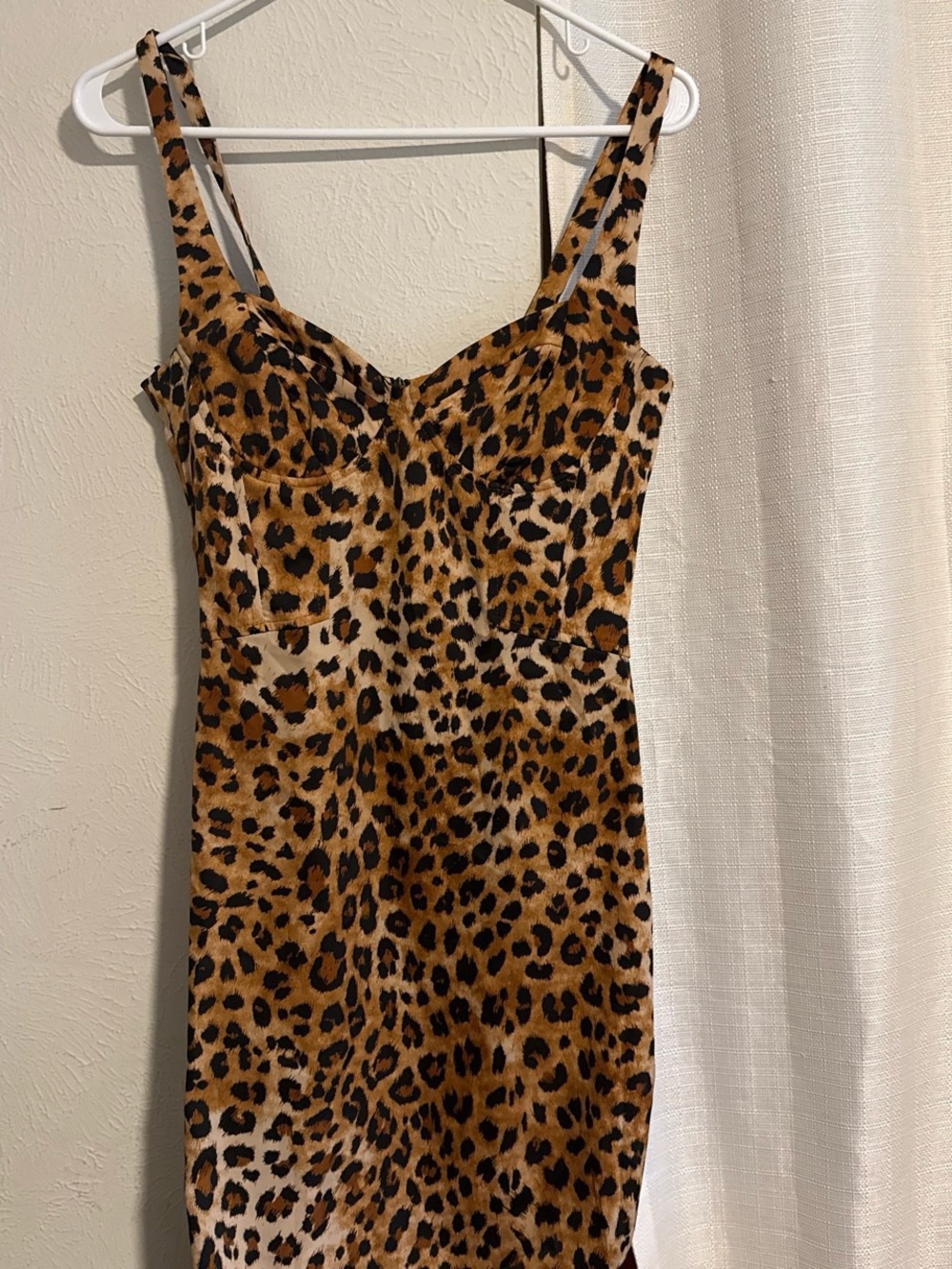 Leopard Print Bodycon Dress - Brown & Black
